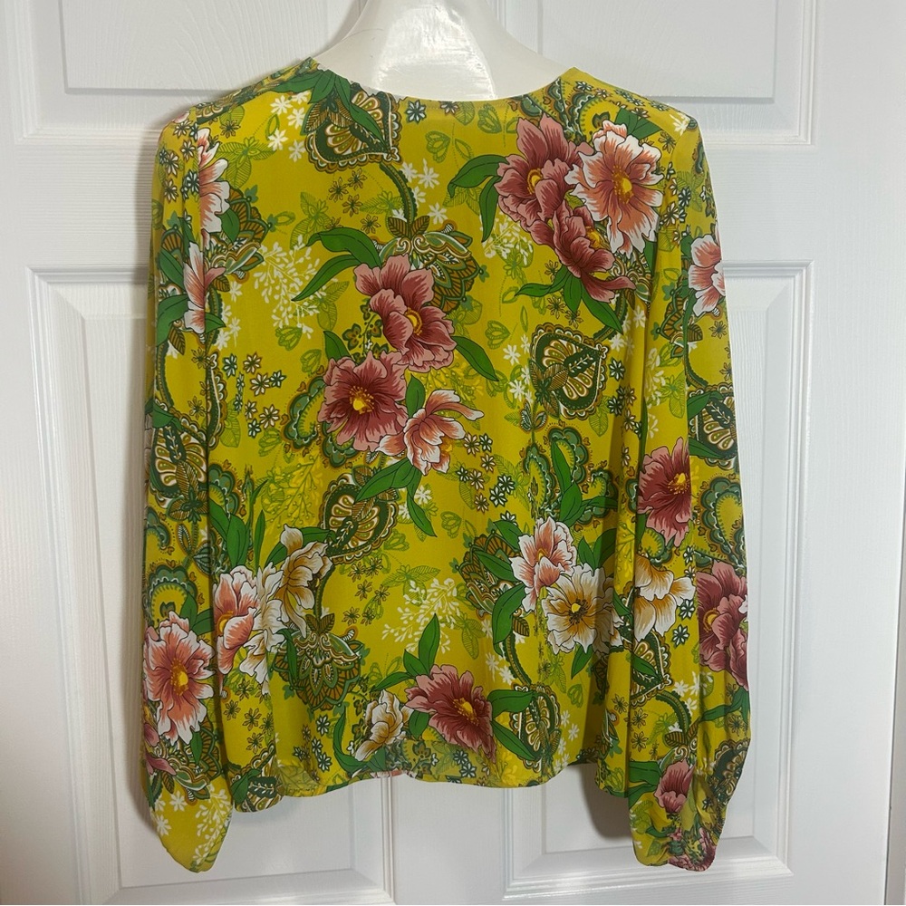 LOFT Vibrant Floral Long Sleeve Blouse